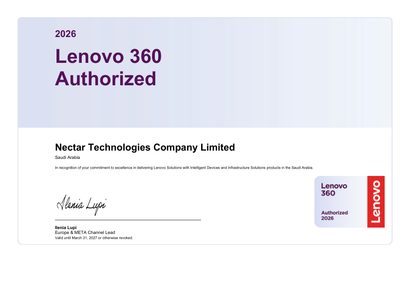 Lenovo 360 Business Partner Certificate